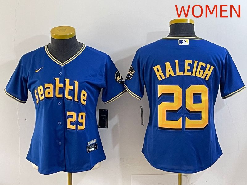 Women 2025 Seattle Mariners #29 Raleigh Blue City Edition Nike MLB Jersey style 4